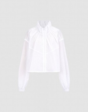 Urban Revivo Zip Up Cropped Women's Jacket White | RCZGSAJ-79