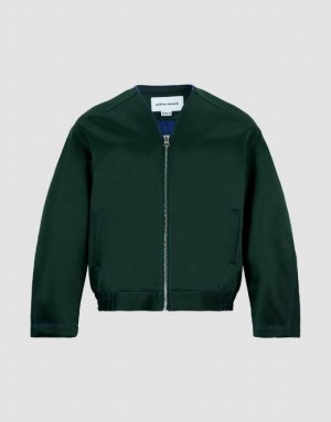 Urban Revivo Zipper Front Oversized Men's Jacket Green | REGVWIX-78