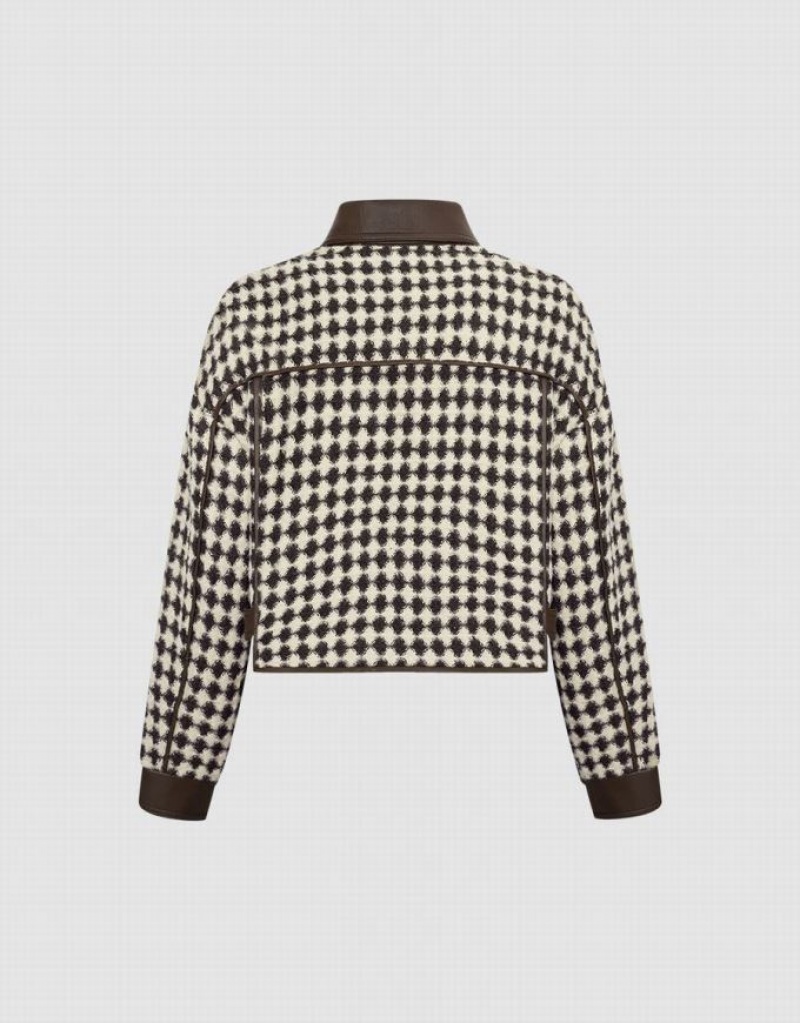 Urban Revivo Argyle Button Up Women's Jacket Coffee | MXJPQKA-98