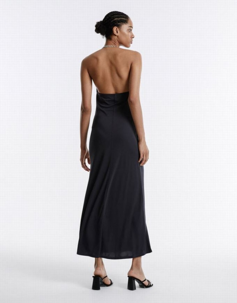 Urban Revivo Backless Maxi Women's Maxi Dress Grey | LVJZBOR-28