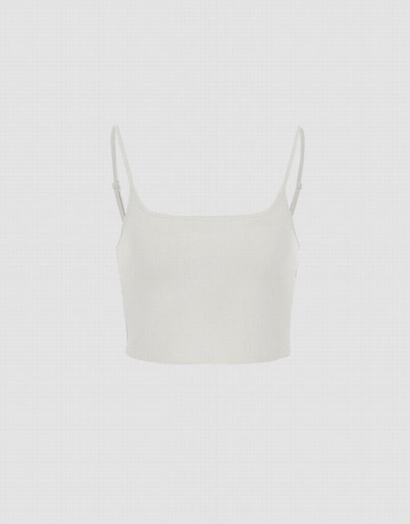 Urban Revivo Basic U Neck Women\'s Camisole White | MZNTHIK-46