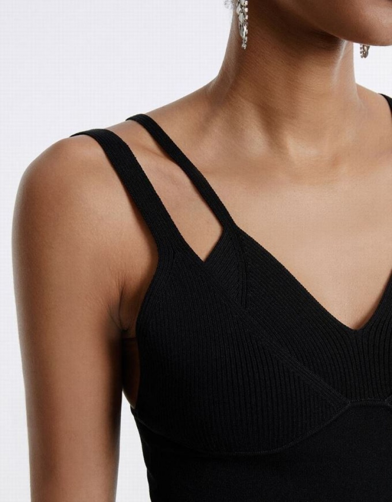 Urban Revivo Combination Women's Camisole Black | RBVQETU-94