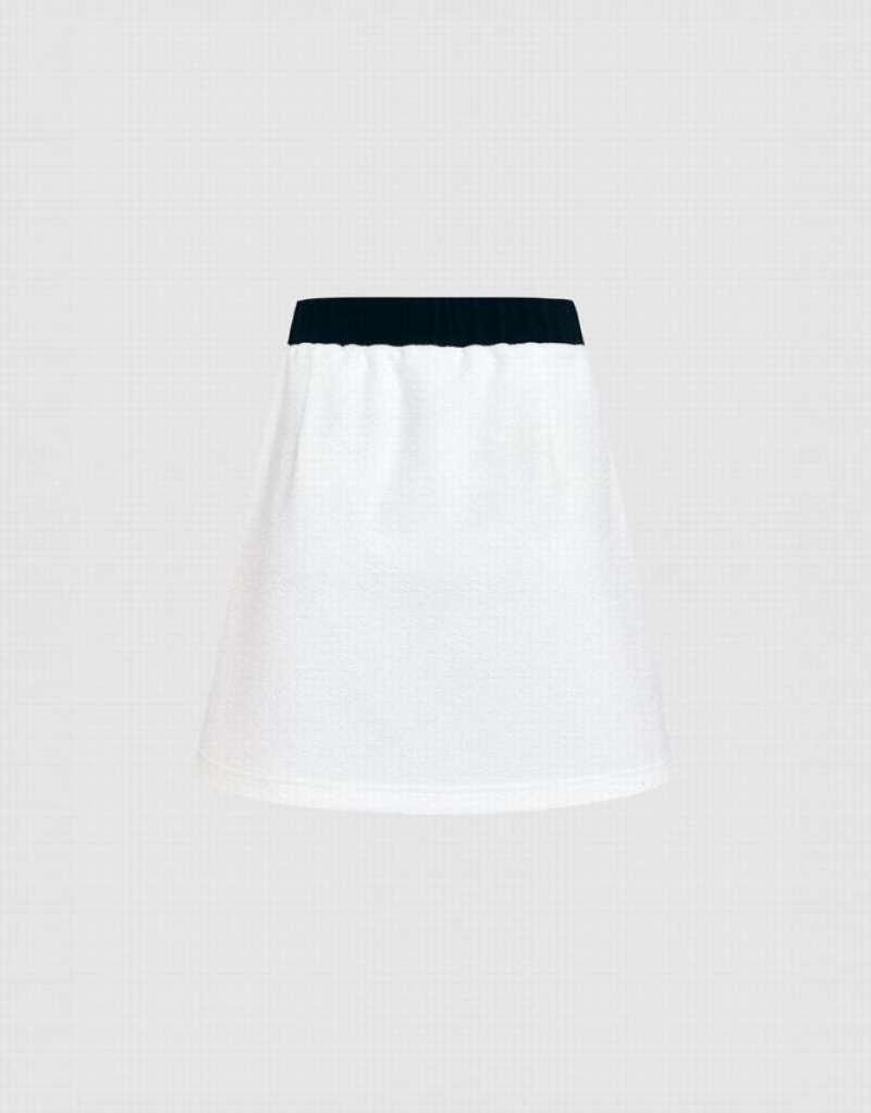 Urban Revivo Contrast Trim Mini Women's Skirts White | HEPZOIK-57