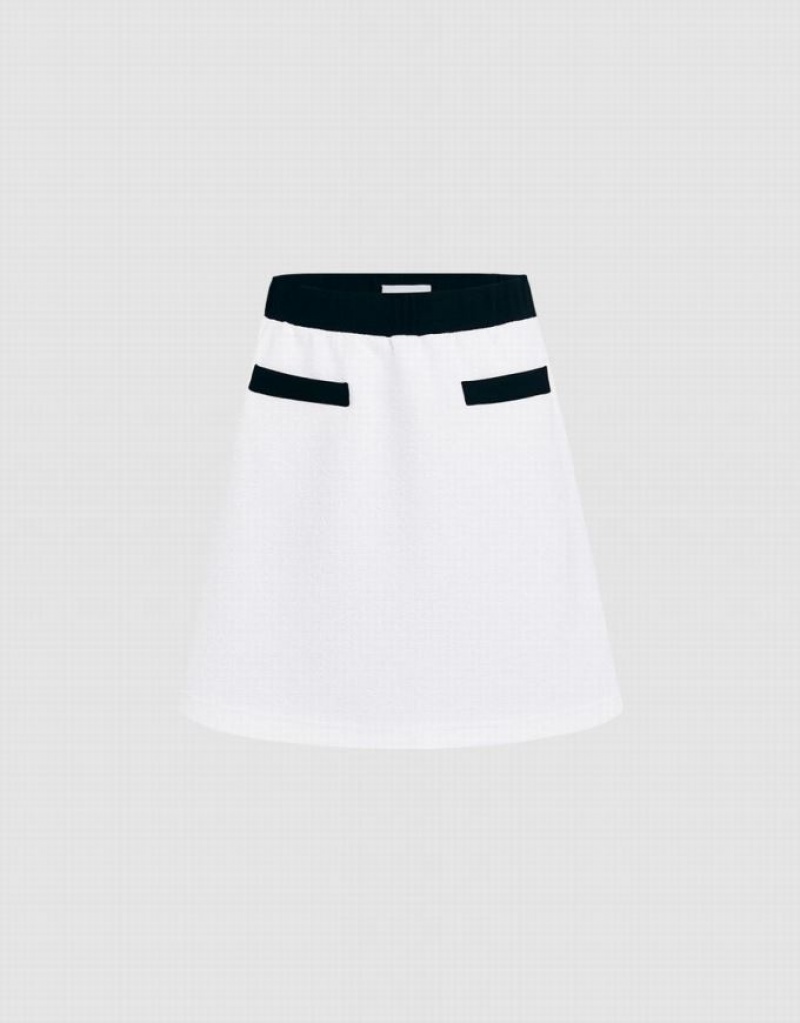 Urban Revivo Contrast Trim Mini Women\'s Skirts White | HEPZOIK-57