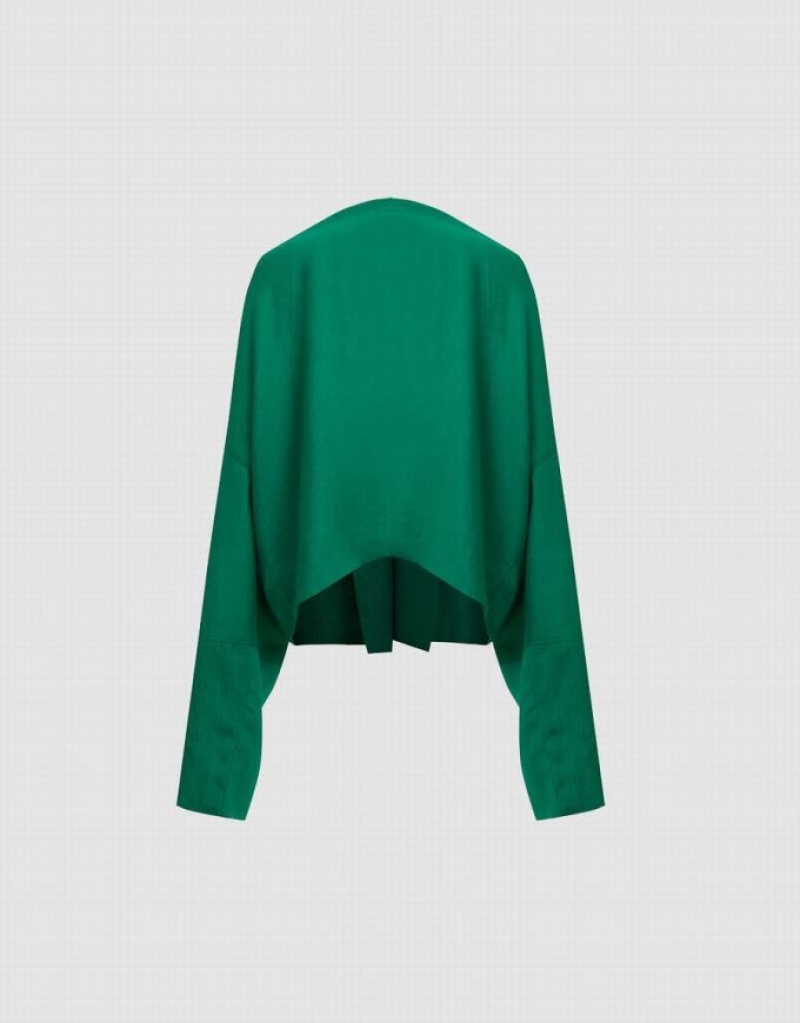 Urban Revivo Cowl Neck Overhead Women's Blouse Green | NABKOZT-65