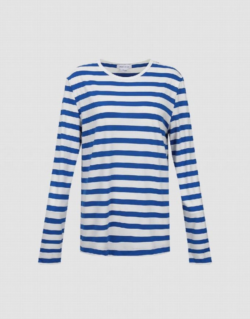 Urban Revivo Crew Neck Knitted Women's T-Shirts Stripes | YVHUQRI-80