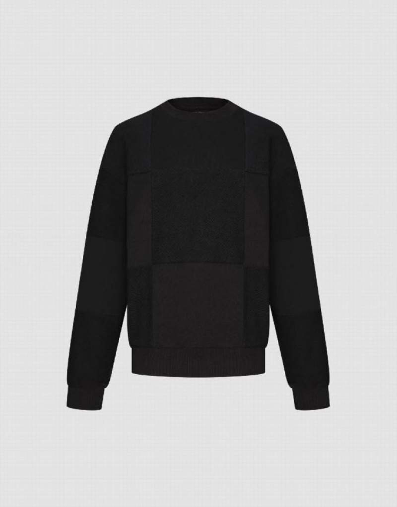 Urban Revivo Crew Neck Men's Sweatshirts Black | LZVNCEF-17