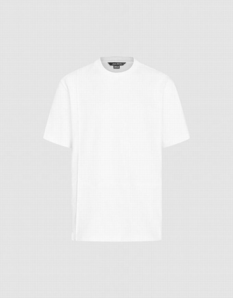 Urban Revivo Crew Neck Straight Men's T-Shirts White | QTBOFSG-21