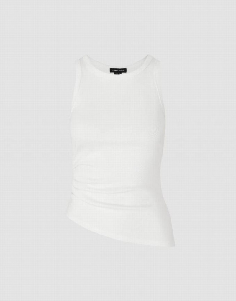 Urban Revivo Crew Neck Women's Tank Top White | OGVZLTW-61