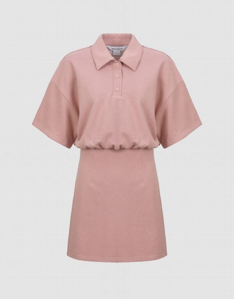 Urban Revivo Dolman Sleeve Straight Women's Dress Pink | WOTUHGV-80