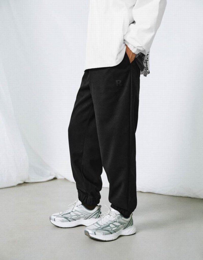 Urban Revivo Drawstring Waist Men's Joggers Black | VTRPXYG-93