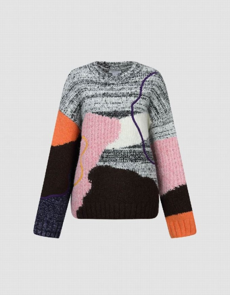 Urban Revivo Drop Shoulder Sleeve Crew Neck Women's Sweaters Multicolor | HXKCLYQ-37