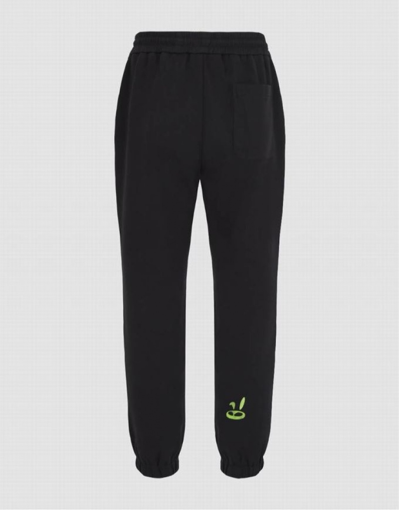 Urban Revivo Elastic Waist Men's Joggers Black | FJUBYCV-69