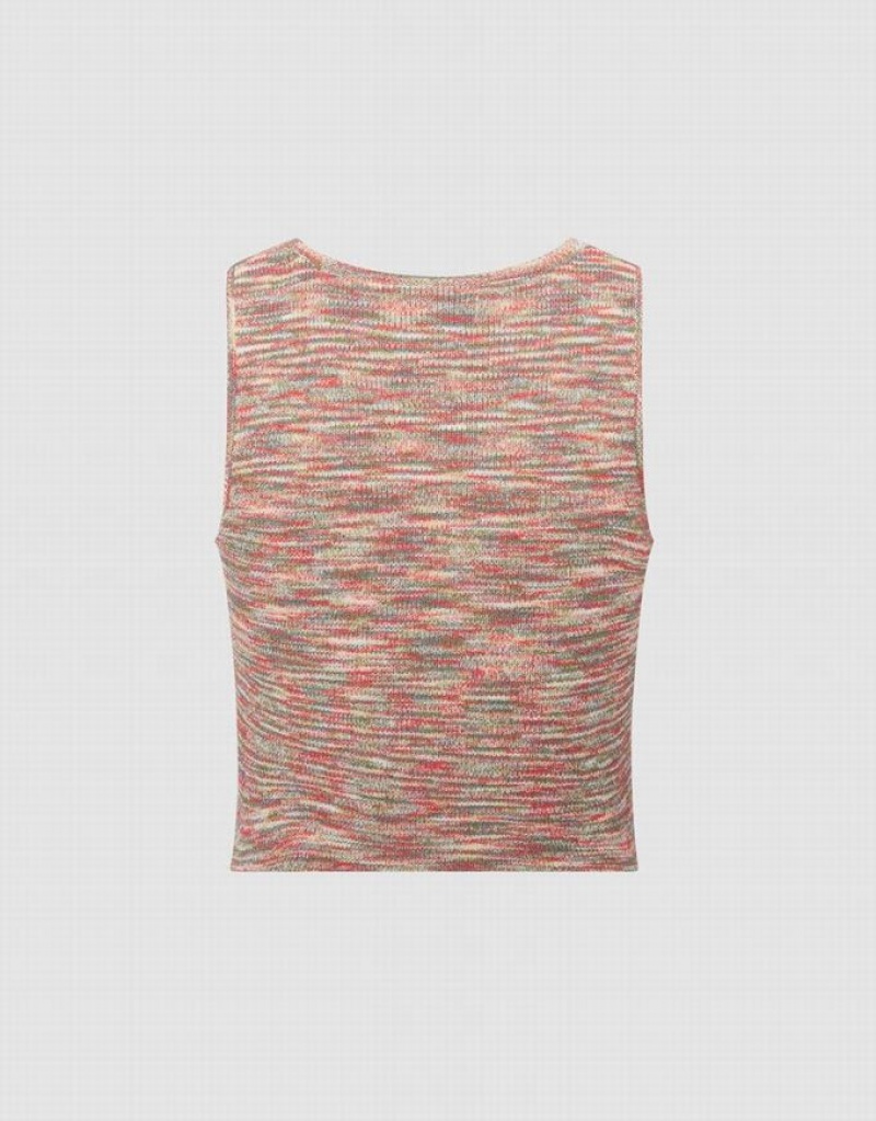 Urban Revivo Flecked Knitted Women's Tank Top Multicolor | XPBQEHJ-95