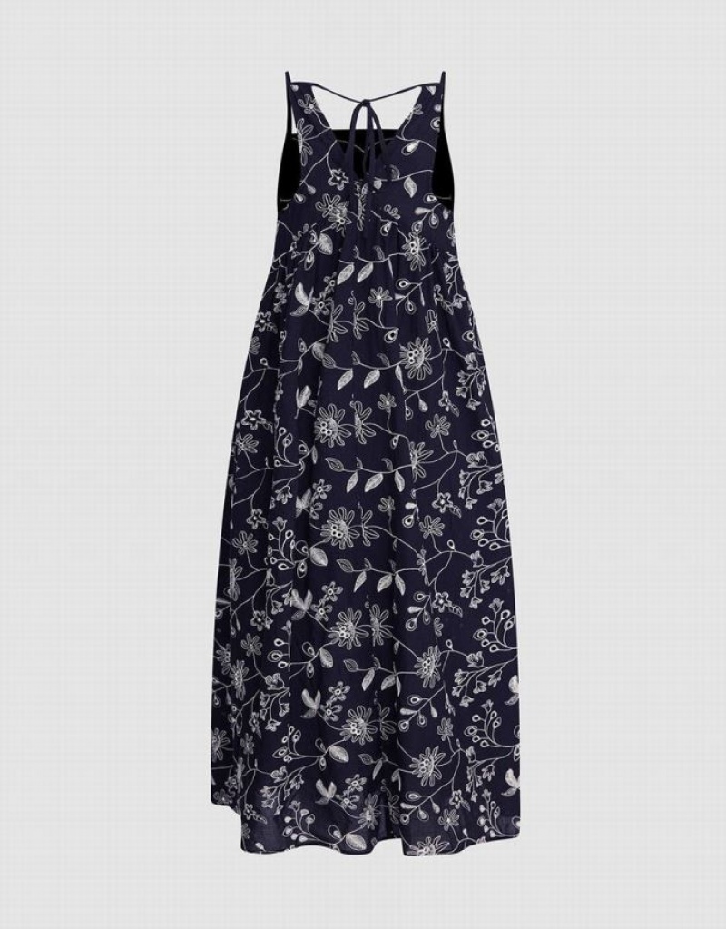 Urban Revivo Floral Sleeveless Midi Women's Midi Dress Black | BUFDHJG-14