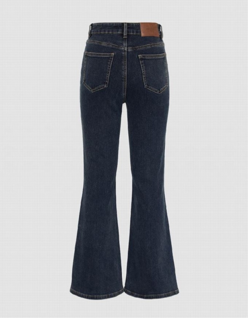 Urban Revivo Front Pockets Flare Women's Jeans Blue | RMGHTEB-53