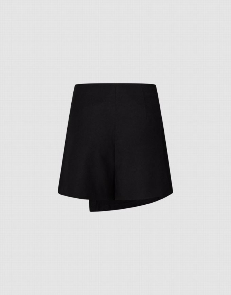 Urban Revivo Glamor Regular Skort Women's Shorts Black | WBGMJXO-54