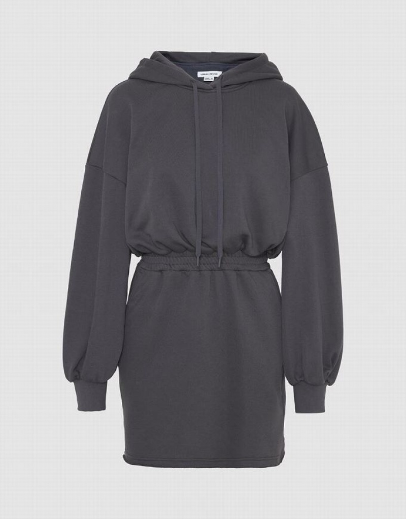 Urban Revivo Hooded Straight Women\'s Dress Grey | AXRSJNW-65