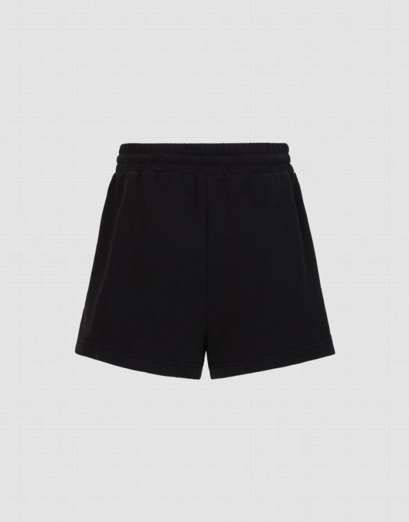 Urban Revivo Knitted Straight Women's Shorts Black | EALVOZW-42