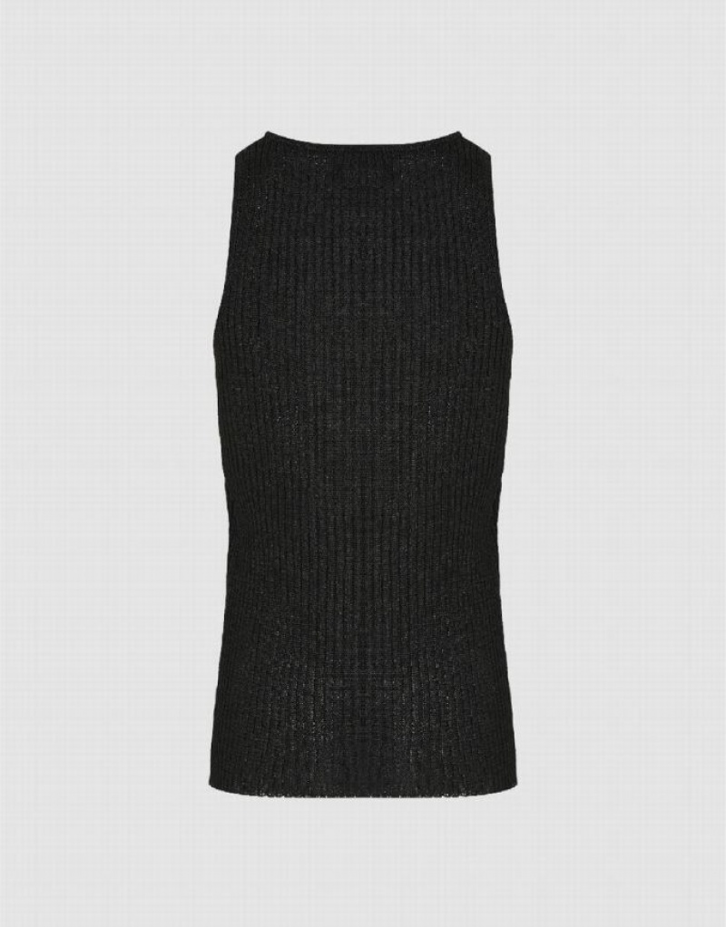 Urban Revivo Knitted Women's Cardigan Black | QBEZIRY-64