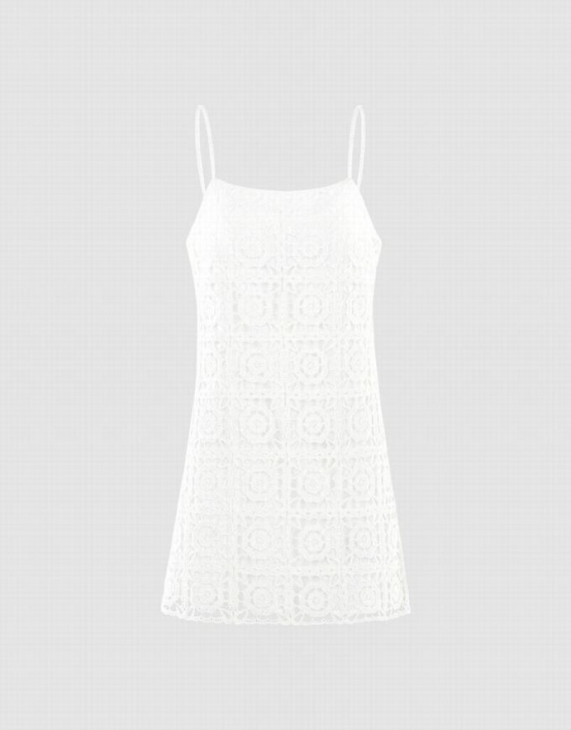 Urban Revivo Lace Cami Women\'s Dress White | ICPQJRA-28