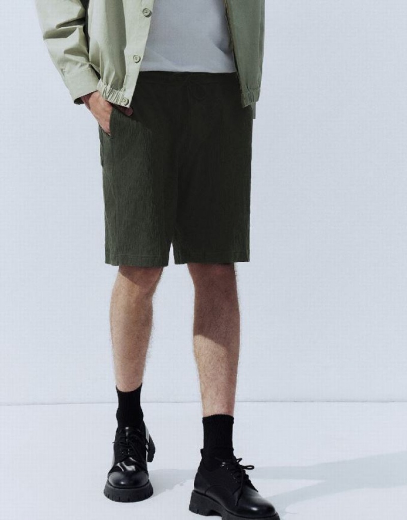 Urban Revivo Loose Men's Shorts Green | WMFLEYS-80