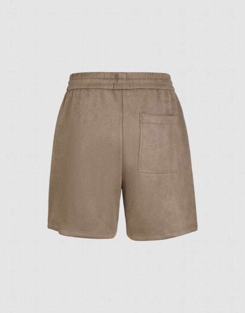 Urban Revivo Loose Men's Shorts Khaki | FONRATL-02