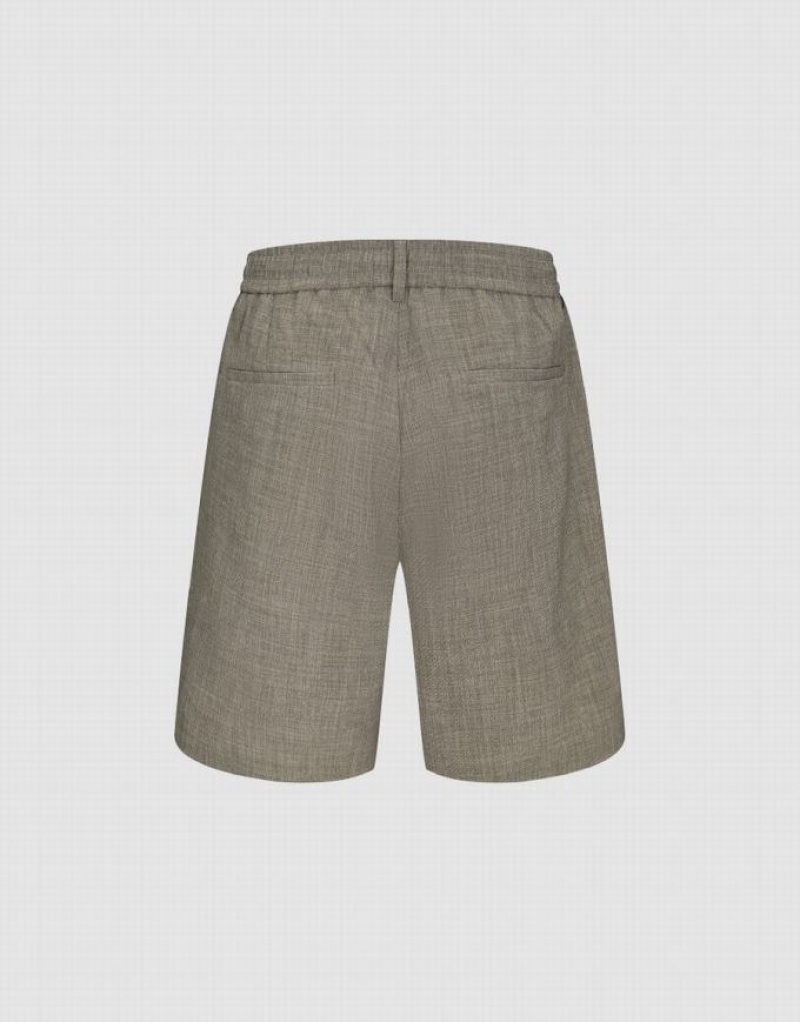 Urban Revivo Loose Men's Shorts Khaki | WTCVXJZ-34