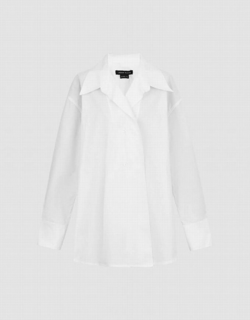 Urban Revivo Loose Sraight Women's Shirts White | TDQBUHN-49