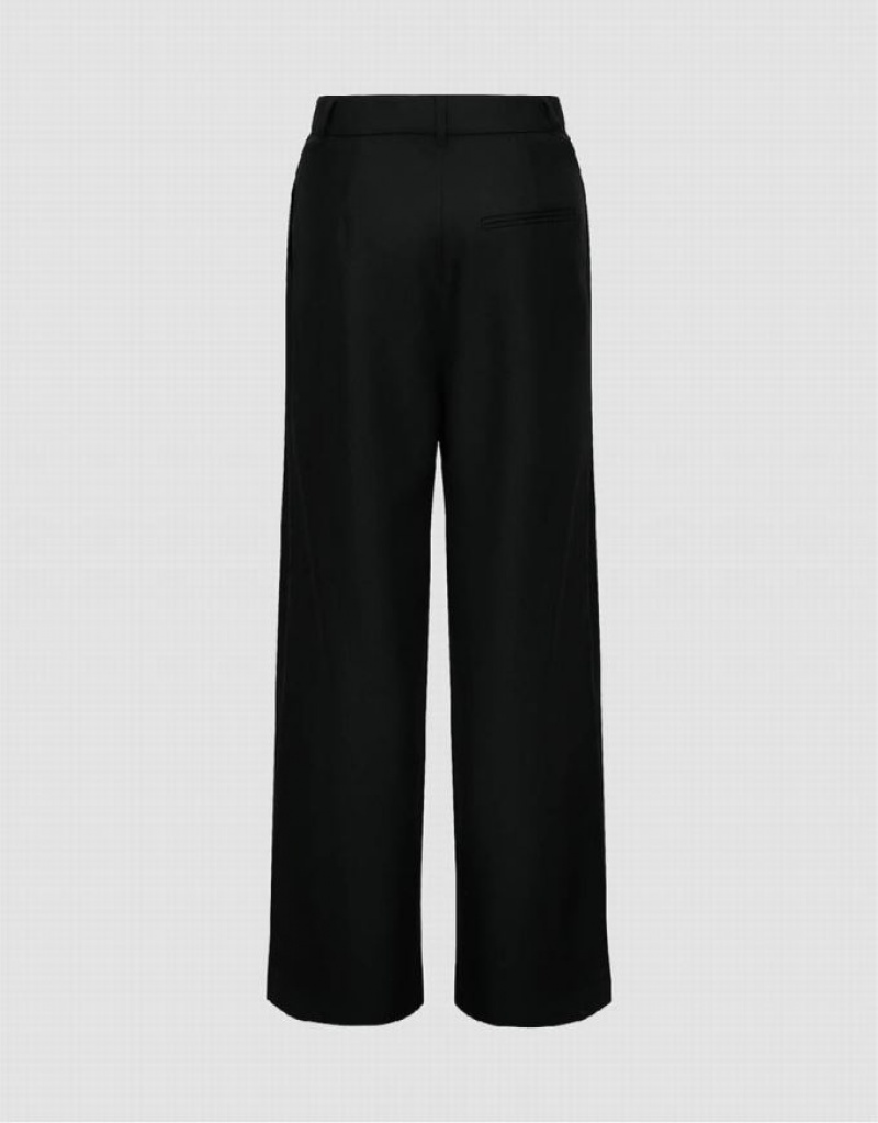 Urban Revivo Loose Straight Women's Pants Black | WEQJDLC-42