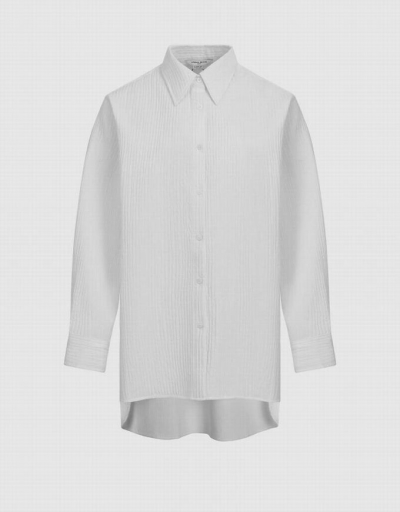 Urban Revivo Loose Straight Women's Shirts White | NGRWTUY-48