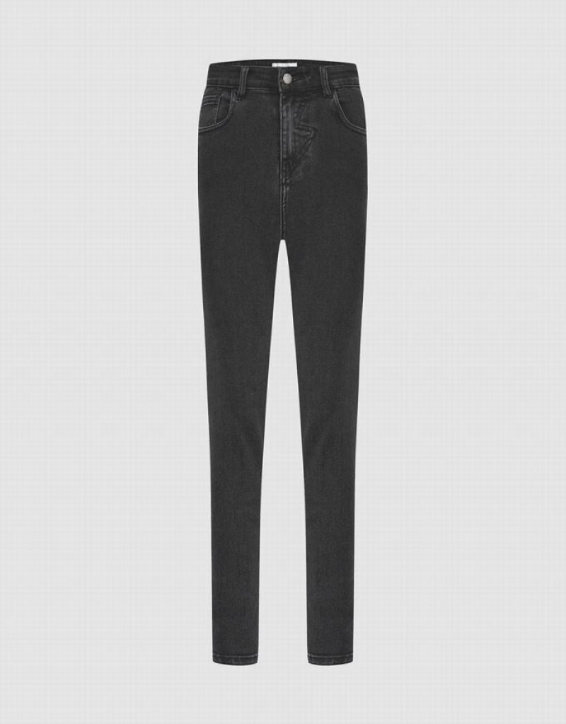 Urban Revivo Mid Waist Skinny Women\'s Jeans Grey | BNTQDKE-67