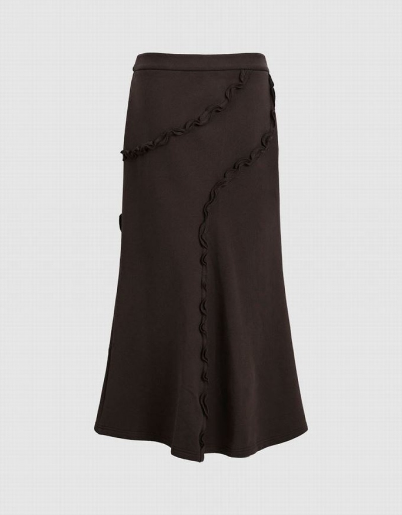 Urban Revivo Midi Fishtail Women's Skirts Brown | TQPGRIK-13