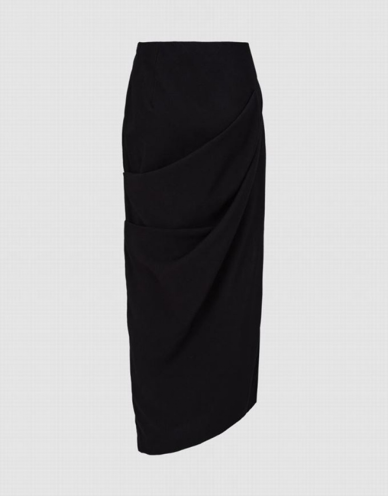 Urban Revivo Midi Skinny-Fit Women's Skirts Black | VKPGDRN-08