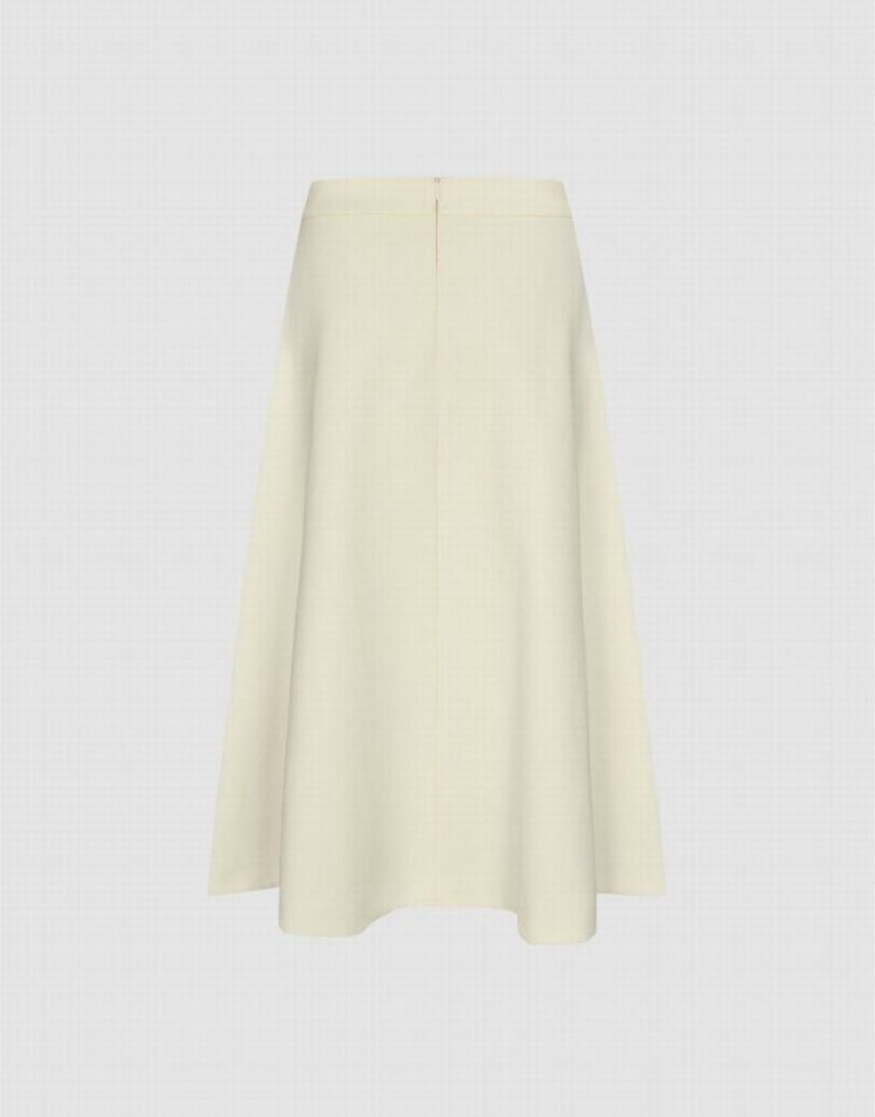 Urban Revivo Midi Straight Women's Skirts White | ZRXCWPT-14