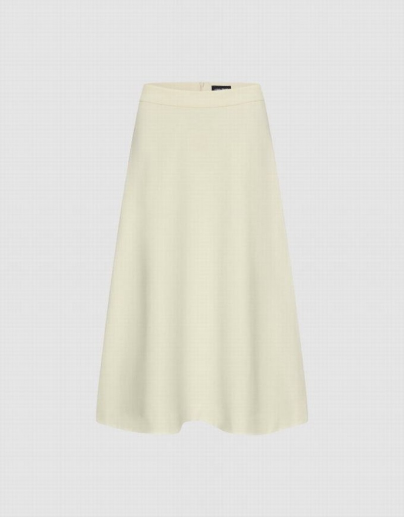 Urban Revivo Midi Straight Women\'s Skirts White | ZRXCWPT-14