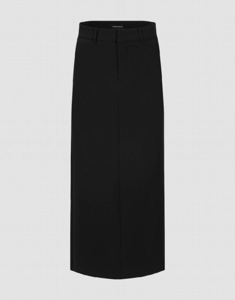 Urban Revivo Midi Straight Women\'s Skirts Black | ILOUCXD-02