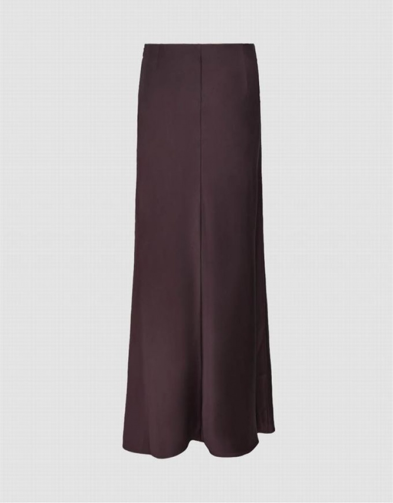 Urban Revivo Midi Straight Women's Skirts Purple | YSUDMZR-34