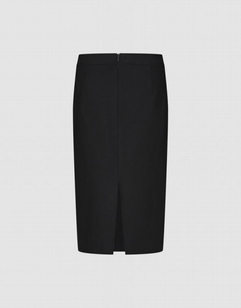 Urban Revivo Midi Straight Women's Skirts Black | ULHDWIK-47