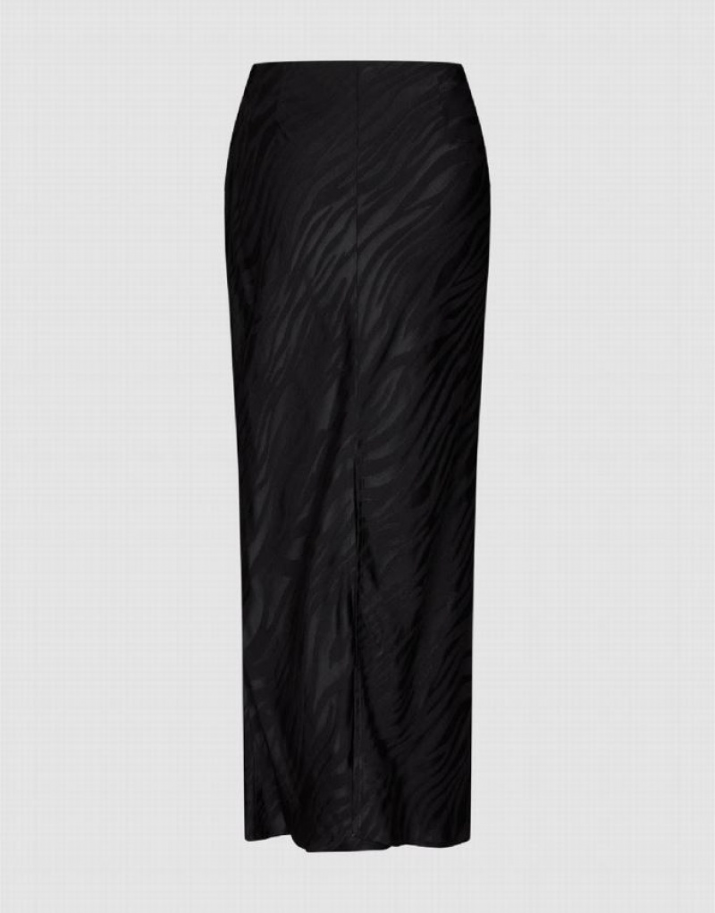 Urban Revivo Midi Straight Women's Skirts Black | RGFUCTQ-70