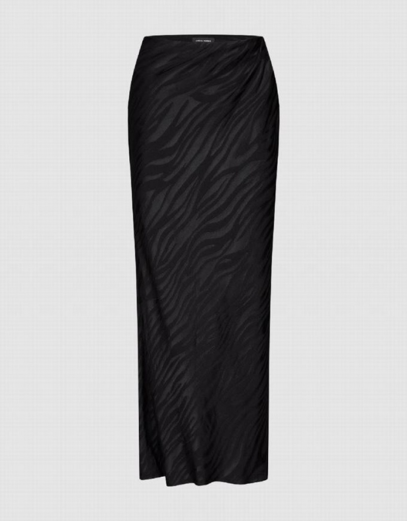 Urban Revivo Midi Straight Women\'s Skirts Black | RGFUCTQ-70