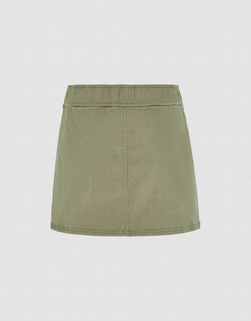 Urban Revivo Mini A-Line With Pockets Women's Skirts Green | QIJWXDH-70