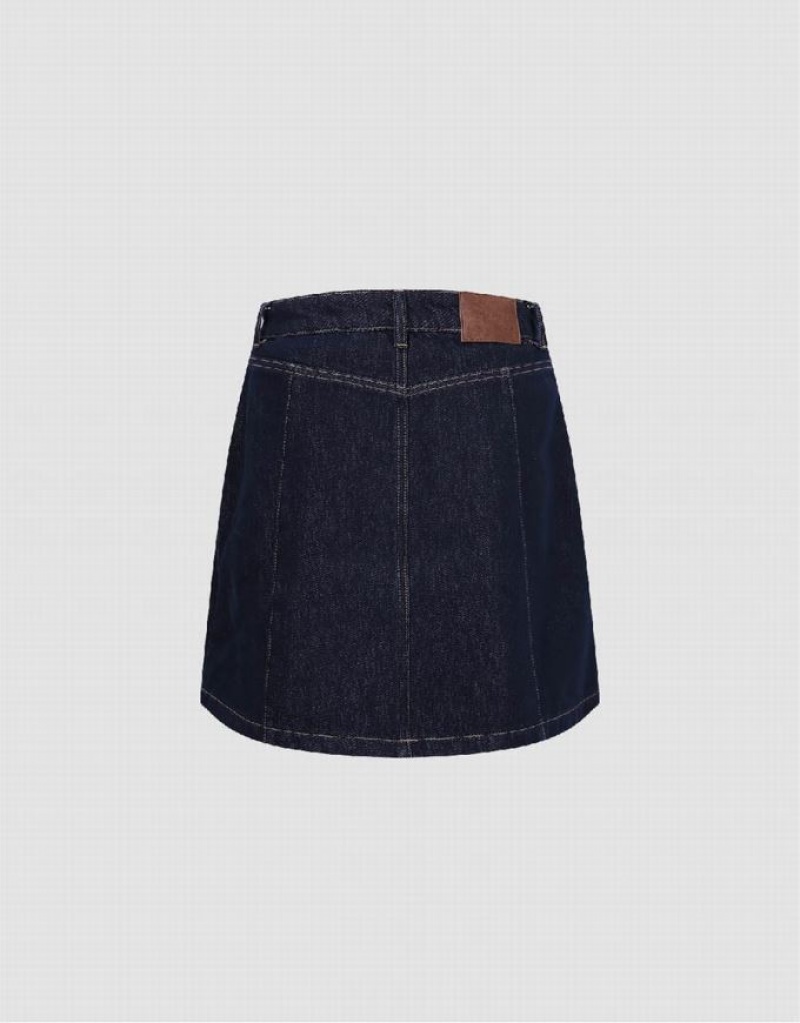 Urban Revivo Mini A-Line Women's Denim Skirt Blue | ZUCRNBM-84