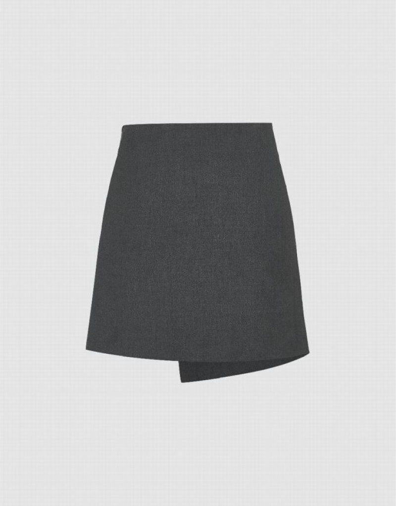 Urban Revivo Mini A-Line Women's Skirts Dark Grey | ONBYQSL-86