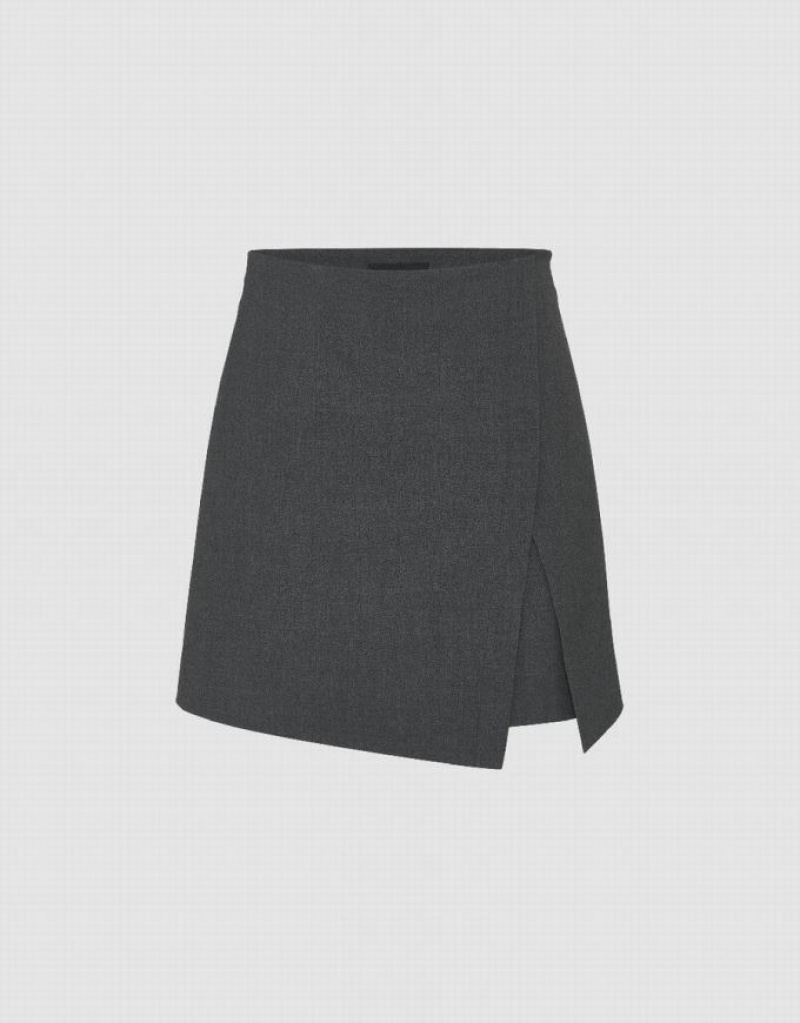 Urban Revivo Mini A-Line Women\'s Skirts Dark Grey | ONBYQSL-86