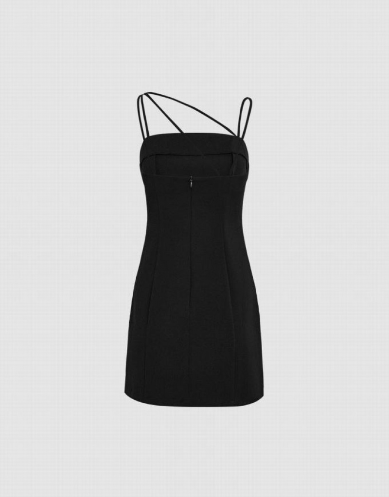 Urban Revivo Minimalistic Cami Mini Women's Mini Dress Black | JGFCDTO-79