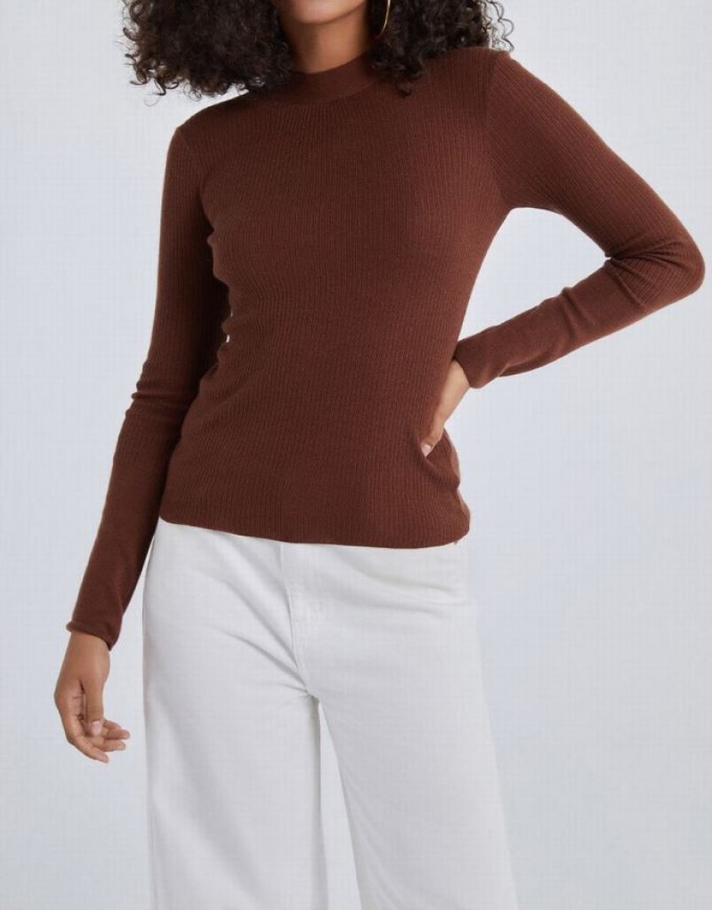 Urban Revivo Minimalistic Solid Knitted Top Women's Cardigan Coffee | ZIHYAMS-02