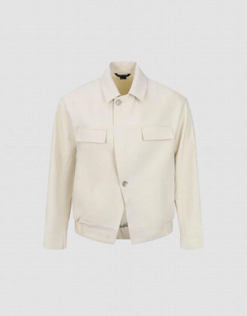 Urban Revivo Notch Lapel Tailored Men's Jacket White | GUNFJIC-52