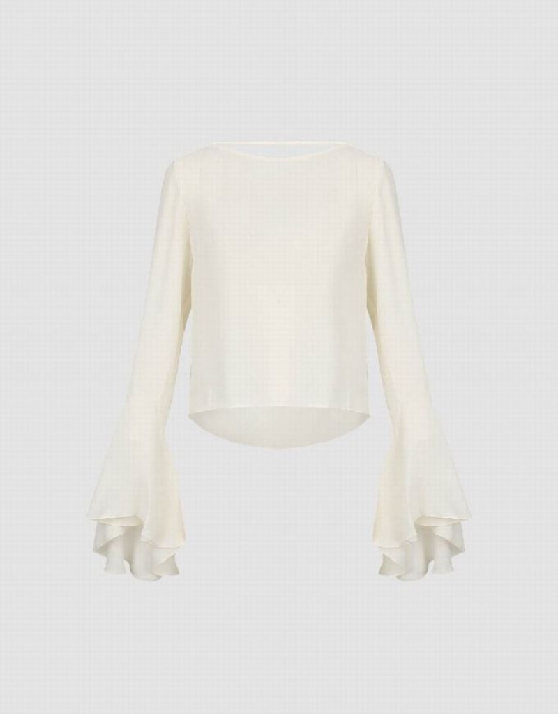 Urban Revivo Off-Shoulder Overhead Women's Blouse White | LYCUGXQ-51