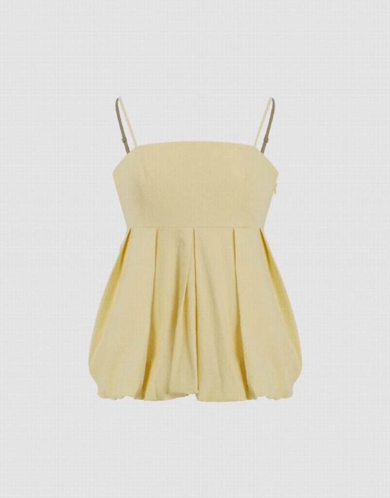 Urban Revivo Off-Shoulder Women's Camisole Yellow | CUBSQYG-71